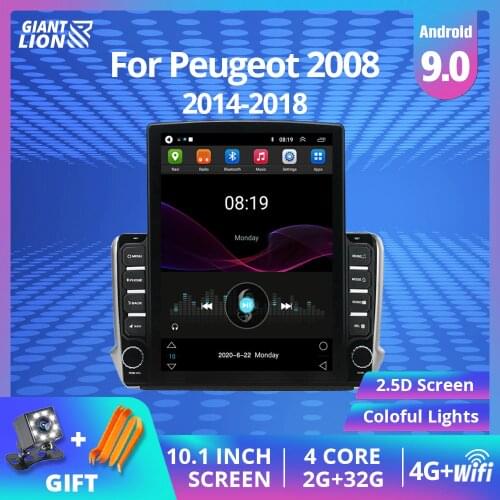 2 Din Android 9.0 Ips Car Radio For Peugeot 2008 2014-2018 Car Multimedia Video Player Stereo Navigation Gps Wifi Car Dvd Player