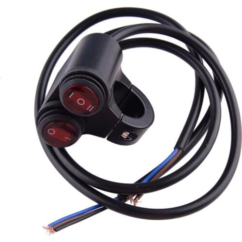 Beler 7/8'' 22mm Waterproof Motorcycle Motorbike Scooter Handlebar Headlight Fog Spot Light Dual On Off Switch 12V 10A