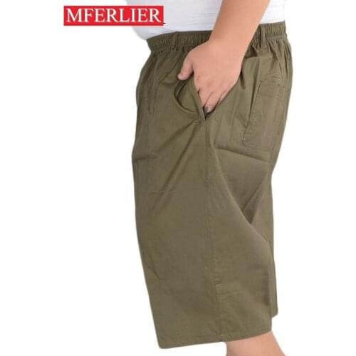MFERLIER Summer pants men 5XL 6XL 7XL 8XL 9XL 10XL waist 132cm Plus size Loose 4 colors trousers men