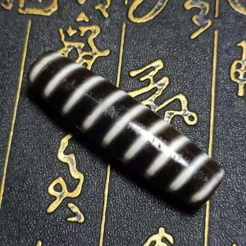 New Arrival Natural Agate Strip Dzi Beads With Baojiang Jewelry Amulet Magic Power Collectible Treasure Great Quality