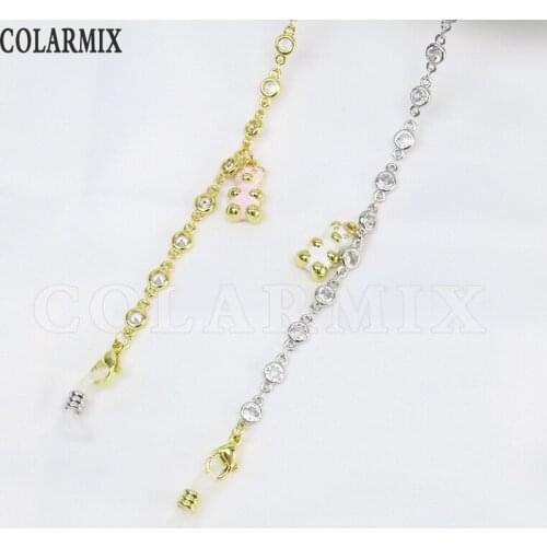 3 Pcs Sun-glasses chain Crystal chain Glass chain Fashion elegant Mask chain Sun-glasses chain 9048