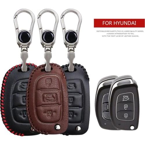 KUKAKEY Car Logo Keychain Key Case For Hyundai Avante Grandeur Sonata Santafe HB20 HB20X Santa fe Anti-wear Key Cover Shell Bag