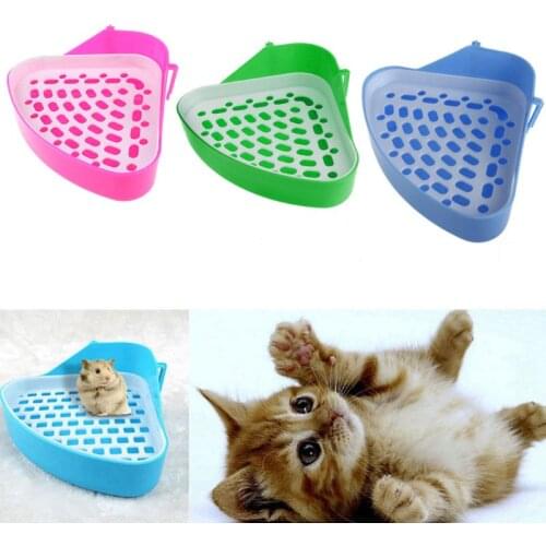 Pet Cat Rabbit Small Animal Pee Toilet Potty Bowl Corner Clean Litter Trays Hot