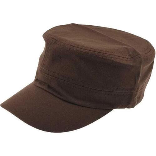 Summer Autumn Blank Plain Flat Top Military Cap Adjustable Men Dad Hats Army Green Beige Brown Black Navy