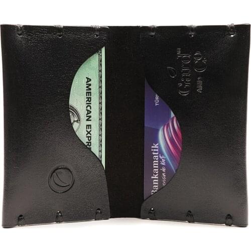 Genuine Leather Handmade Luxury Small and Slim Palm Wallet / Card Holder for Men and Women – Black