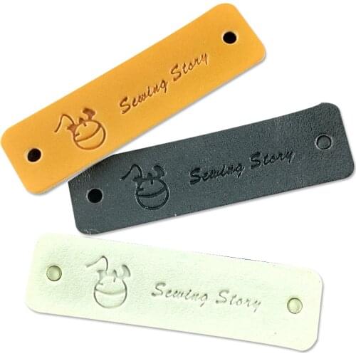 Hand Made Leather Tags For Clothing Leather Labels Sewing Story Handmade Tag For Bag Customized Gift Brand Logo Leather Label
