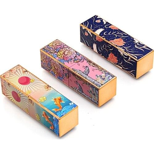 Square 3D Printing Lip Balm Container Empty Plastic Lipstick Tube 12.1mm Magnetic Cosmetic Packaging Refillable Bottles 10/25pcs