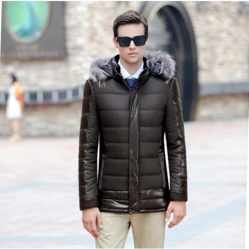 Hot 2020 Brand Mens Leather jacket Men Warm Stitching Outwear Mens Winter Hooded Coats Jackets male Slim Fashion Clothes S-4XL