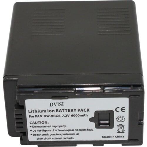 1Pc 7.2V 6000mAh VW-VBG6 Li-ion Battery VW VBG6 VWVBG6 Rechargeable Camera Battery for Panasonic AG-HMC154ER HMC154GK AG-HMC154P