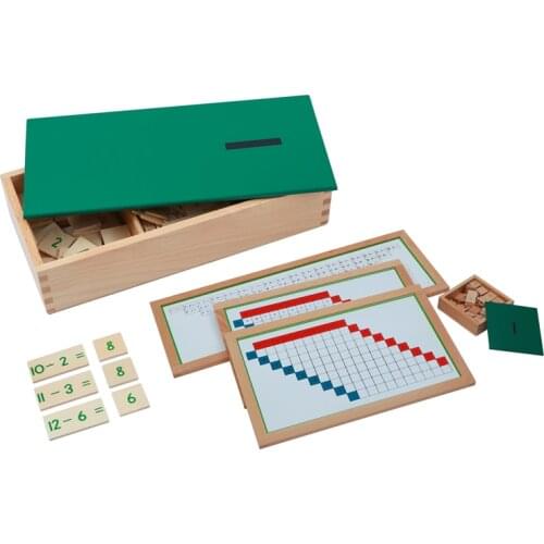 Wooden Montessori Math Toys Subtraction Working Charts/ Equations And Differences Box Materials for Tables of Arithmetic
