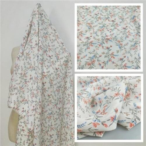 Fashion Floral Print Fabric Shirt Dress Accessories Soft and Impermeable Fabric Charms Challie Jacquard