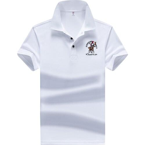 New Men Polo Shirt Casual Business Tops Embroidery Polos Shirts Mens Polo Homme Fashion Slim Lapel Tees M-4XL Dropshipping