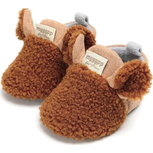 New newborns shoes for sliders for little boys and girls lamb slippers for newborns Sneakers Animal fur winter ears are animal