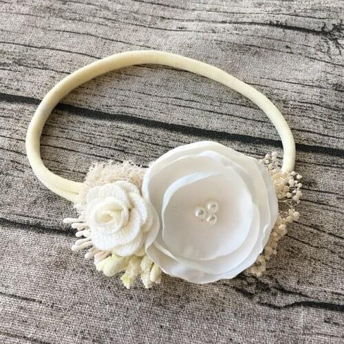 Ivory Flower Skinny Headband