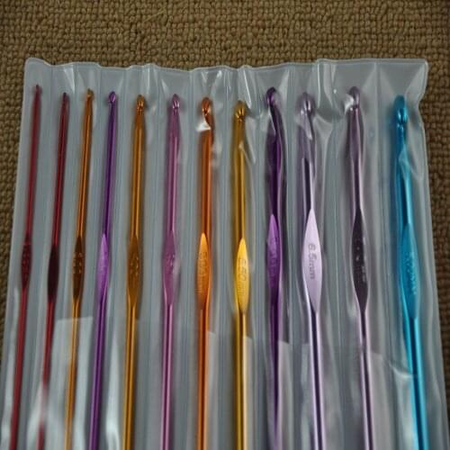 Wholesale 12pc/bag 50bag/lot Knitted Needlework Crochet Hooks Multicolor Metal Knitting Needles DIY Hook NEEDLE-738103