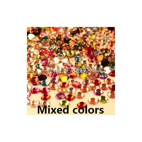 Wholesale 3mm 10000pcs/4mm 5000pcs/5mm 5000pcs Random mixed color Resin rhinestones Flatback for nail art DIY Jewelry making