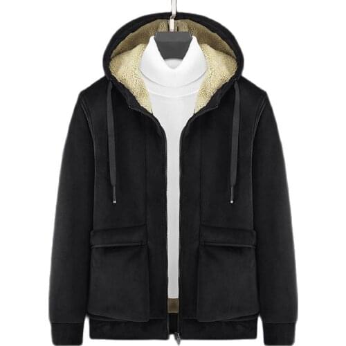 2021 Autumn Winter New Men Fleece Hooded Jacket Men Warmth Thickened Double-sided Wear Casual Plus Size Jacket Men Jacket L-8XL