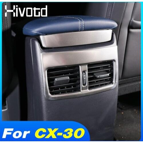 Hivotd Armrest Rear Air Vent Outlet Cover Water Cup Trim Air-Conditioner Frame Car Interior Parts For Mazda Cx-30 Cx30 2020 2021