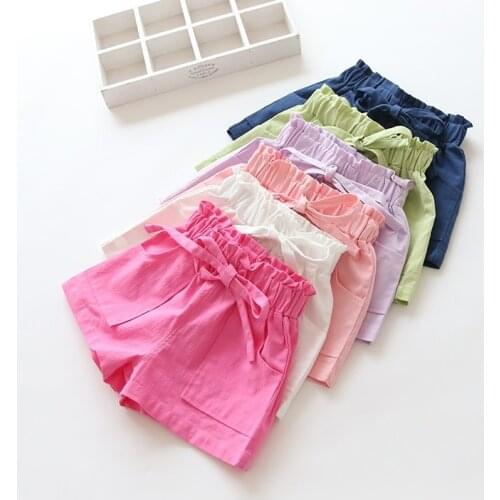 Baby Girl Shorts Kid Short Pants Casual Pants Solide Lace Cotton and Tingle Pants Hot Selling Summer Travel Beach Short