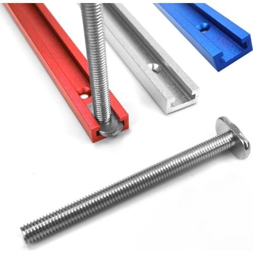 T-track T-slot Miter Track Jig T Screw Fixture Slot 19x9.5mm Table Saw Router Table 300-800MM Chute Rail Woodworking Tool