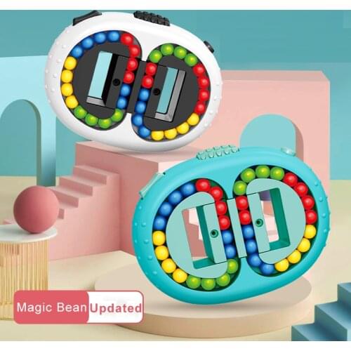 Rotating Magic Bean Fingertip Cube Toy for Adults Kids Creative Stress Relief Decompression Portable Children Education Game