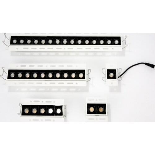 Recessed Long Strip LED Downlight 2W 4W 10W 20W 30W Dimmable 110V 220V Ceiling Lamp COB Spot Light 30° For Restaurant Lighting