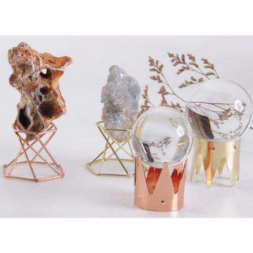 Displaying Stand Holder For Gemstone Mineral Specimens Crystal Ball Agate Citrine Metal Holder Artwork Organizer Hanger Hook