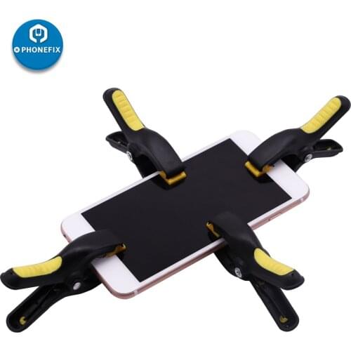 4pcs Plastic Clip Fixture LCD Screen Repair Fastening Clamp For iPhone iPad Samsung Tablet Phone Screen Repair Adjustable Clamps