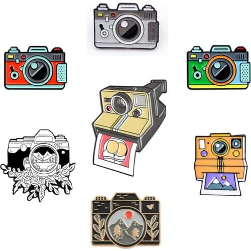 Multi Camera Designs Badges Alloy Enamel Label Pins Fashion Photograph Shoot Enamel Pin Cool Hat Clothes Brooch Accessories