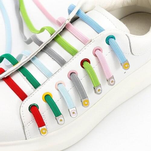 24 Colors No Tie Shoelaces Of Sneakers Flat Shoe Lace Elastic Easy To Remove Free To Match Metal Lock Lazy Laces 1 Pair