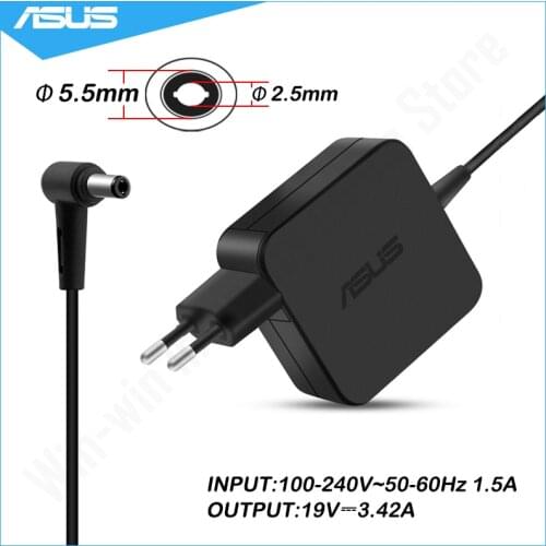 19V 3.42A 65W 5.5x2.5mm AC Adapter Laptop Charger For Asus K401 A501 A501LB K501 K501LB K555L X452 K455L D552 R556L A550JK W419L