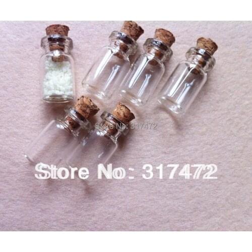 30pcs 10*18mm Pyrex GlassGlass Bottles w/ Cork Miniature vial Bottle essential oil pendant