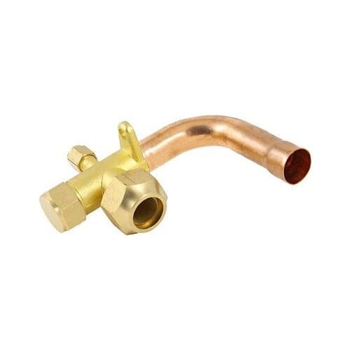 90mm Long 3/4"PT Inlet 3 Way Bend Flare Tube Split Valve for Air Conditioner