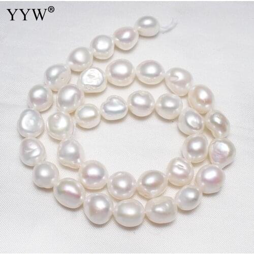 AAA Natural Freshwater Pearl Beads Nuggets Natural White 10-11mm 100% Natural Pearls for Jewelry Making DIY Strand 15.7 Inches
