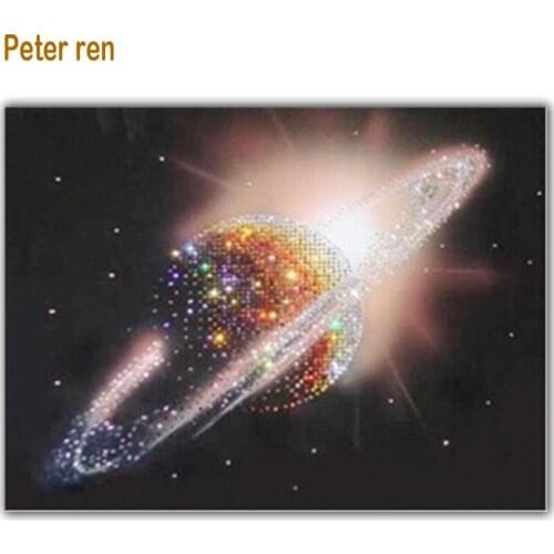 Peter ren diy Diamond Embroidery Cosmic planet Diamond stitching icons square mosaic Full painting for creativity and needlework