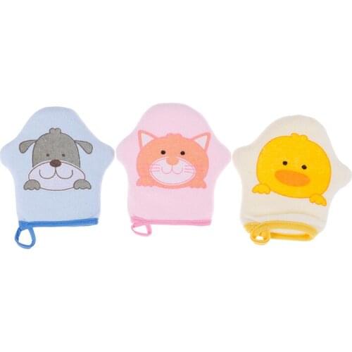 Baby Bath Towel Baby Cartoon Super Soft Baby Bath Brushes Cotton Rubbing Children Body Wash Wipe Gloves Accessories