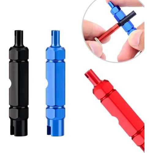 Air Valve Wrench Aluminum Alloy Bike Valve Core Remover Portable Tire Nozzle Removal Spanner Multi-function Valve Core Tool