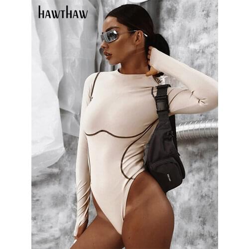 Женские боди с длинным рукавом Hawthaw China At AliExpress
