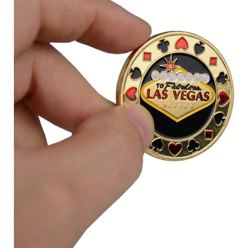 Hot Quality Poker Card Guard Protector Metal Token Coin with Plastic Cover Texas Poker Chip Set Poker LAS VEGAS Button Game