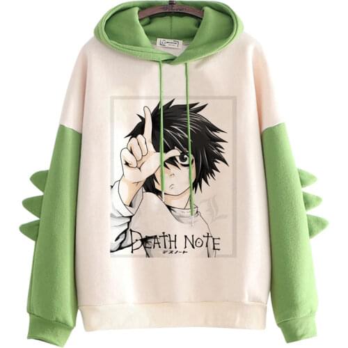 Japanese Anime Death Note Hoodies Men Kawaii Winter Warm Hoody Funny Cartoon Graphic Streetwear Harajuku Unisex Sweatshirts Male