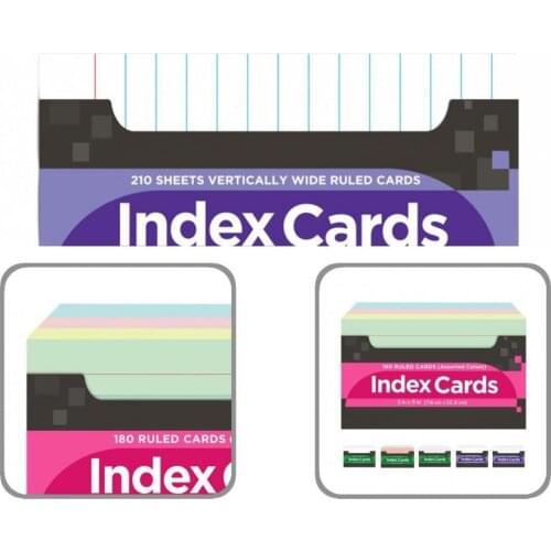 Lightweight 1 Set Excellent Neon Index Writing Cards Paper Ruled Index Cards Versatile for Children