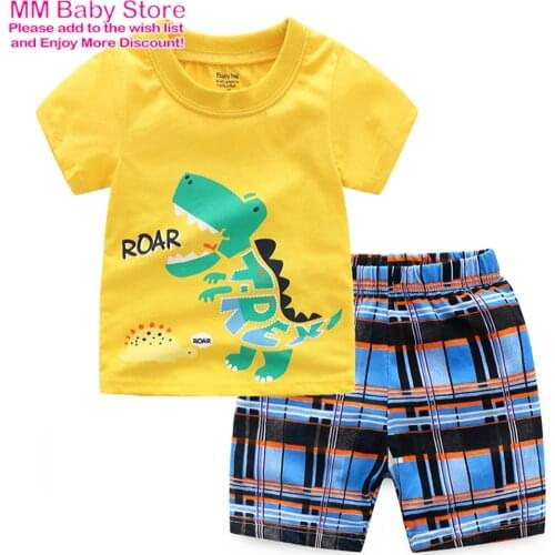 Summer Boys Clothing Sets Baby Kids Clothes Suit Infant Boys Shortsleeved T-Shirt+Shorts 2 Piece Set Children Roupas Infantil