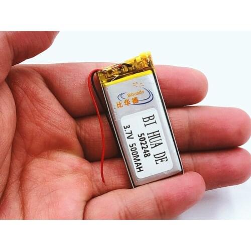 Li-Po 3.7V,500mAH,502248 PLIB; polymer lithium ion / Li-ion battery for GPS,mp3,mp4,mp5,dvd,,model toy