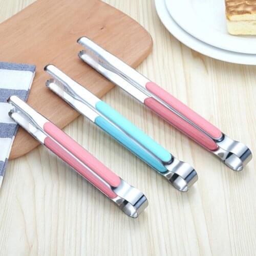 Multifunctional Food Tongs Long Handle Not Easily Deformed Korean Style BBQ Serrated Tips Food Clips for Kitchen