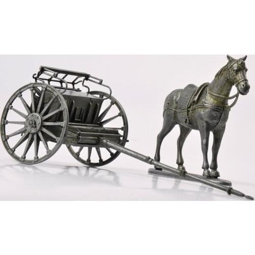 Atlas 1/32 WWI French Horses and Chariots Statues Model Alloy Casting Home Decoration for Fans Collection Kids Gift