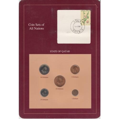 Qatar 5 Coins Set Franklin Card 100% Authentic Original Coin Collectibles UNC
