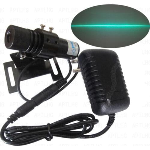 New High Industrial Green Laser 510-520nm 100mW Line Locator Module 22x70mm Heatsink and EU/US Power Supply Bracket