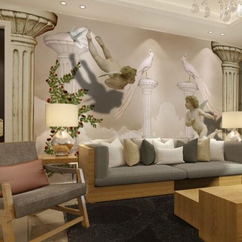 Beibehang papel de parede Custom Photo Wallpaper 3d stereo From European-style Roman Angel From room murals background wallpaper