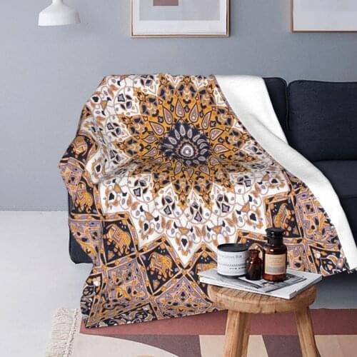 Bohemia Blankets Velvet Decoration Traditional Portable Lightweight Thin Throw Blankets for Sofa Outdoor Bedding Throws