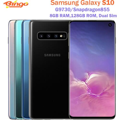 Samsung Galaxy S10 G9730 Dual Sim HK Version Unlocked Mobile Phone Snapdragon 855 Octa Core 6.1" 16MP&12MP 8GB RAM 128GB ROM NFC